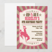 Cowgirl 8e anniversaire fête fille Invitation (Devant / Derrière)