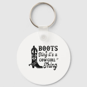 Cowgirl & Laarzen Bling zijn een Cowgirl ding Sleutelhanger