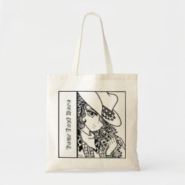 Cowgirl Anime Zendoodle Coloring Canvas tas