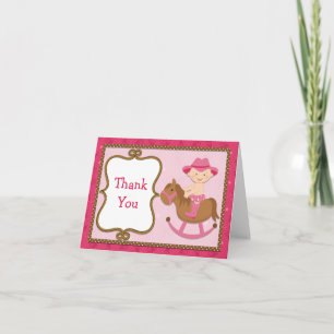 Cowgirl Baby Carte de remerciements