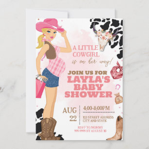 Cowgirl Baby shower Invitation, Rodeo Baby shower Kaart
