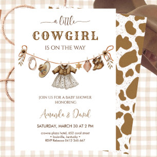 Cowgirl Baby shower Kaart