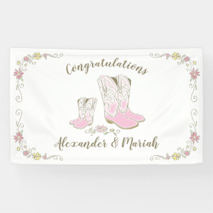 Cowgirl Baby shower Land Western roze meisje Spandoek