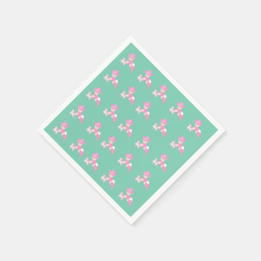 Cowgirl Baby shower of verjaardagsservetten Servetten (Hoek)