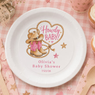 Cowgirl Baby Shower Papieren Bord