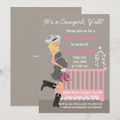 Cowgirl Baby Shower-uitnodigingen - Western geblon Kaart (Voorkant / Achterkant)