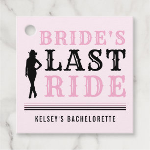 Cowgirl Bachelorette-feest Bruids Laatste Rit Roze Bedankjes Labels