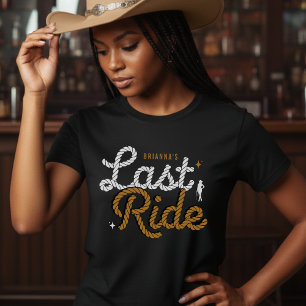 Cowgirl Bachelorette Party Laatste Rit Bruin Touw T-shirt