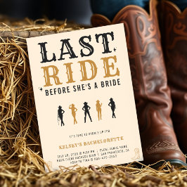 Cowgirl Bachelorette Party Last Ride Tan Brown Kaart