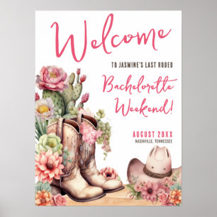 Cowgirl Bachelorette Party Welkomstbord Poster