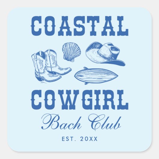 Cowgirl Bachelorette Weekend Vierkante Sticker (Voorkant)