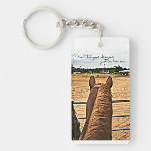 Cowgirl Barrel Racer Motivatie Sleutelhanger