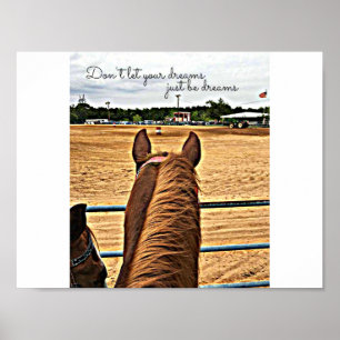 Cowgirl Barrel Racer Motivational Citation Poster