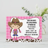 Cowgirl Birthday Party Kaart (Staand voorkant)