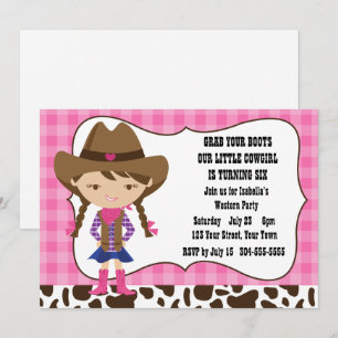 Cowgirl Birthday Party Kaart