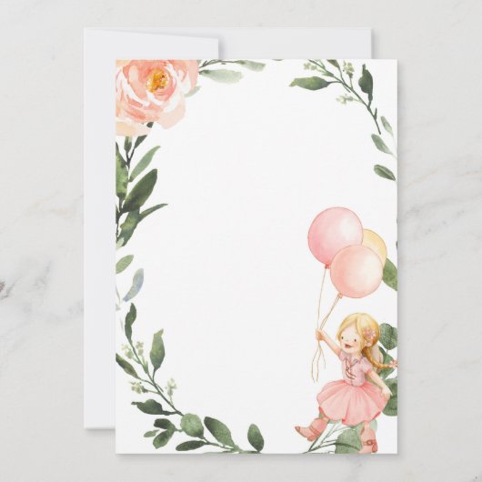 Cowgirl Birthday Uitnodiging met Greenery (Achterkant)