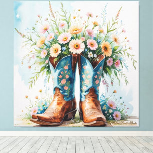 Cowgirl Boeket Canvas Print   muurkunst