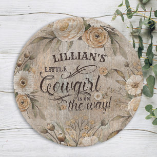 Cowgirl Boho Floral Western script Papieren Bordje
