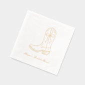 Cowgirl Boot Coquette Bow Gold Stampé Napkins (Gauche)