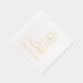 Cowgirl Boot Coquette Bow Gold Stampé Napkins (Droite)