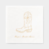 Cowgirl Boot Coquette Bow Gold Stampé Napkins (Recto)