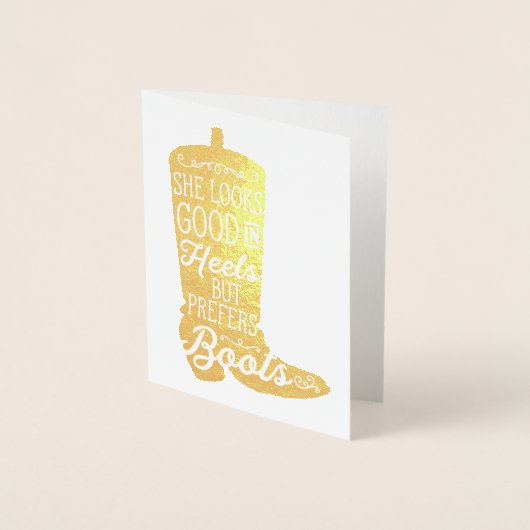 Cowgirl Boot Note Kaart (Voorkant)