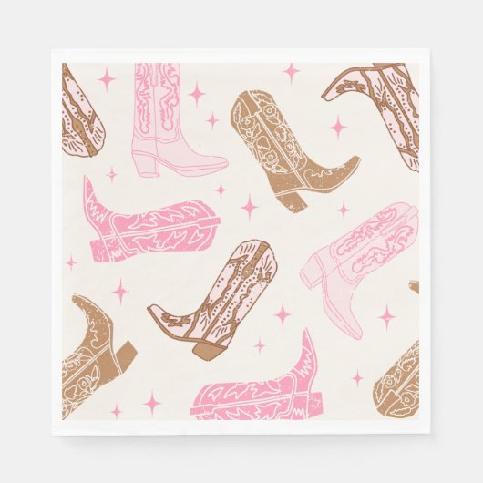 Cowgirl Boot Paper Party servetten (Voorkant)