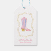 Cowgirl Boot Western Verjaardag Cadeaulabel (Voorkant)