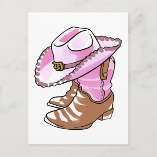 Cowgirl Boots and Hat Briefkaart