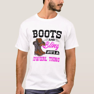 Cowgirl Boots Bling Land Southern Rodeo T-shirt