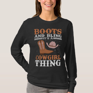 Cowgirl Boots Bling Women Cute Love Country Life T-shirt