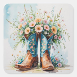 Cowgirl Boots Boeket Stickers   Western thema