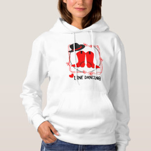 Cowgirl Boots Cute Line Dancing Thema Graphic Hoodie