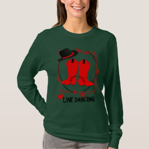Cowgirl Boots Cute Line Dancing Thema Graphic T-shirt