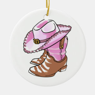 Cowgirl Boots en Pet Keramisch Ornament