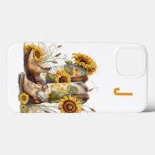 Cowgirl Boots en zonnebloemen monogrammed Case-Mate iPhone Case (Achterkant (horizontaal))
