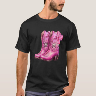Cowgirl Boots Roze Baby Bow Preppy y2k Coquette T-shirt
