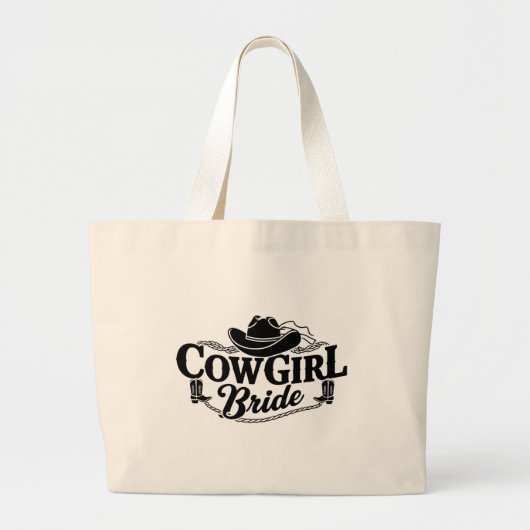 Cowgirl Bride Grote Tote Bag (Voorkant)