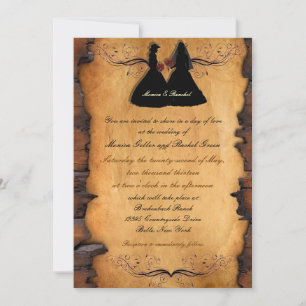 Cowgirl Brides Custom Lesbian Wedding Invitations Kaart