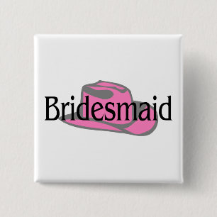 Cowgirl Bridesmaid Vierkante Button 5,1 Cm