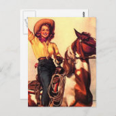 Cowgirl Briefkaart (Voorkant / Achterkant)