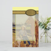  Cowgirl Briefpapier (Staand voorkant)