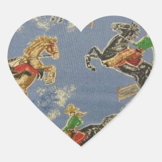 Cowgirl Bronc Rider Hart Sticker (Voorkant)