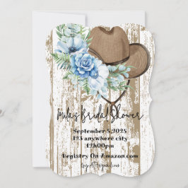 cowgirl bruids douche uitnodiging