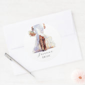 Cowgirl Bruidslaarzen Trouwjurk  Ronde Sticker (Envelop)