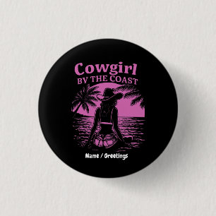 Cowgirl By The Coast Style Western Beachy Vrouwen Ronde Button 3,2 Cm