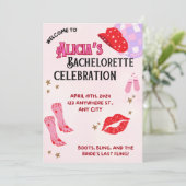 Cowgirl Chic Bachelorette Invitation (Debout devant)