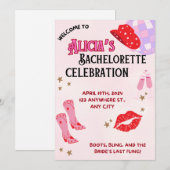 Cowgirl Chic Bachelorette Invitation (Devant / Derrière)