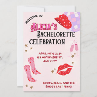 Cowgirl Chic Bachelorette Invitation