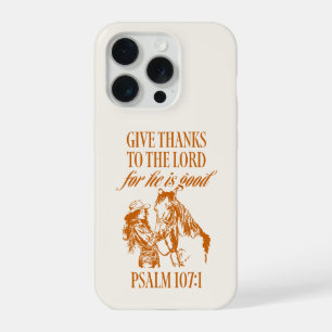 Cowgirl Christelijk Psalm 107:1 Westers iPhone 15 Pro Hoesje